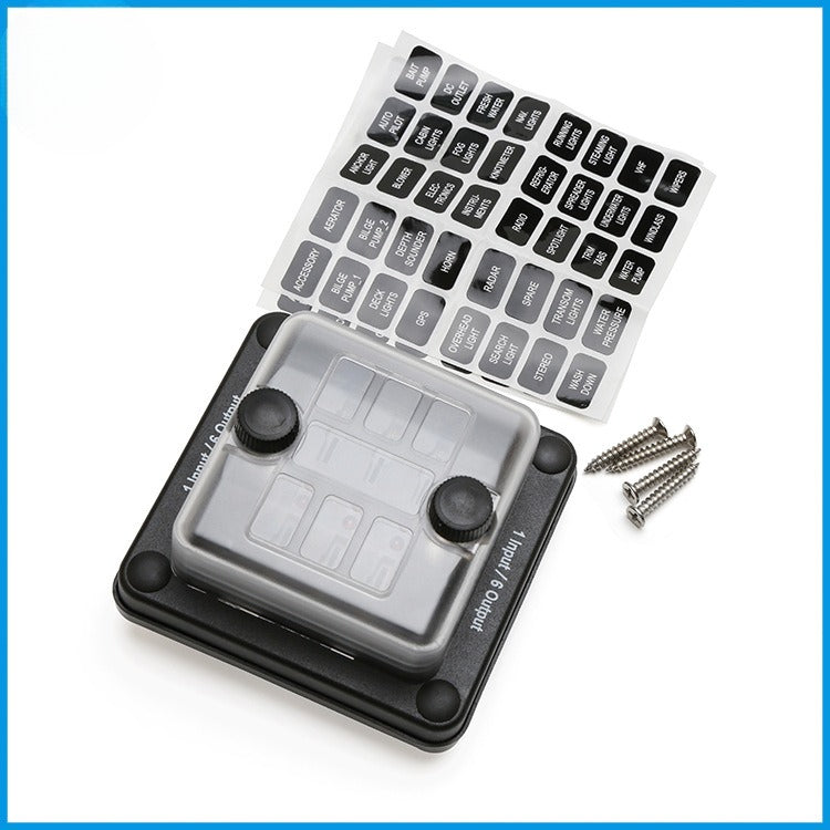 6-Way Waterproof Fuse Block with LED Indicator (1 In 6 Out) - 32V 20A Blade Fuse Box for Marine, Boat, RV, Camper, Truck & Off-Road