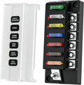 LED Indicator 6 Way Marine Fuse Box 12V 24V Waterproof ATO Blade Fuse Holder for Boat Car Truck Motorhome