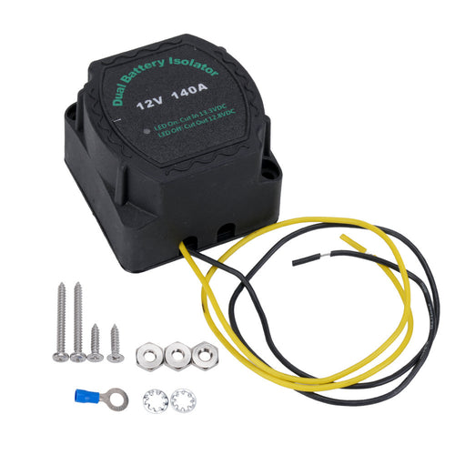 12V 140A Dual Battery Isolator Voltage Sensitive Relay (VSR) for Truck, RV, Marine, Boat, Camper & Off-Road Vehicle