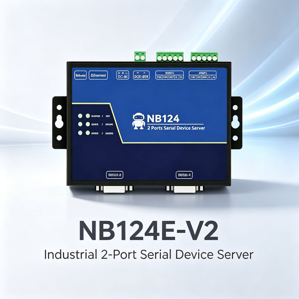 Industrial Modbus Gateway NB124E-V2 RS232 RS485 to Ethernet Serial Server with PoE & Galvanic Isolation